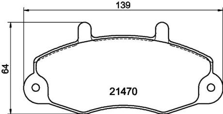 Комплект гальмівних накладок, дискове гальмо HELLA PAGID 8DB 355 006-391