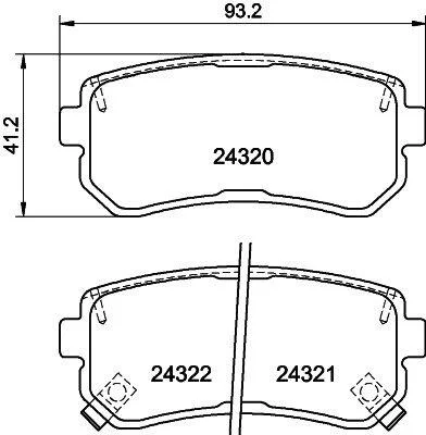 HELLA гальмівні кол. задн. Kia Ceed, Rio, Hyundai Accent PAGID 8DB 355 006961 (фото 1)