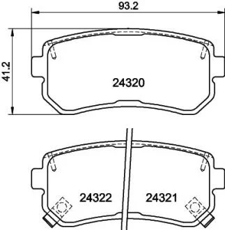 HELLA гальмівні кол. задн. Kia Ceed, Rio, Hyundai Accent PAGID 8DB 355 006961