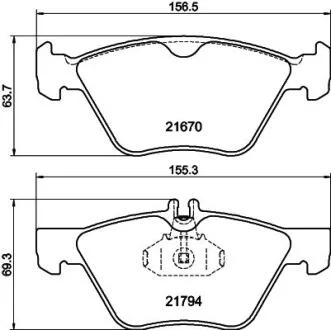 HELLA DB гальмівні колодки передн.W210/211/220Chrysler 300C PAGID 8DB 355 007861