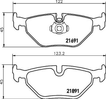 Комплект гальмівних накладок, дискове гальмо HELLA PAGID 8DB 355 007-981