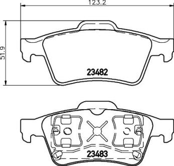 Комплект гальмівних накладок, дискове гальмо HELLA PAGID 8DB 355 009-121