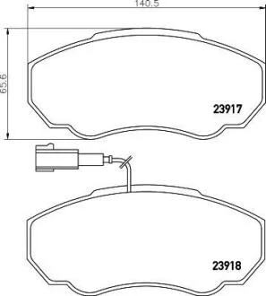 Гальмівнi колодки дисковi перед. Fiat Ducato 02-/Peugeot Boxer 02- PAGID 8DB 355 010391