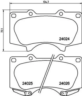 Комплект гальмівних накладок, дискове гальмо PAGID 8DB 355 010491