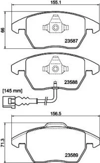 Комплект гальмівних накладок, дискове гальмо PAGID 8DB 355 010581