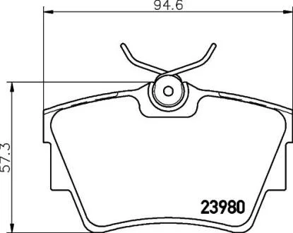 HELLA RENAULT гальмівні колодки задн.Nissan Primastar,Opel Vivaro,Trafic II 1.9/2.5dCi 01- PAGID 8DB 355 010761