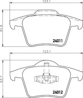 Комплект гальмівних накладок, дискове гальмо PAGID 8DB 355 010801