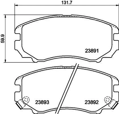Комплект гальмівних накладок, дискове гальмо PAGID 8DB 355 010991 (фото 1)