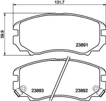 Комплект гальмівних накладок, дискове гальмо PAGID 8DB 355 010991