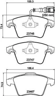 Колодки гальмівні дискові комплект; передн. / Multivan V, VI & Transporter V, VI PAGID 8DB355011171