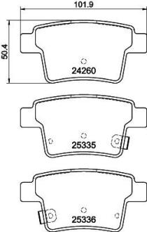 Комплект гальмівних накладок, дискове гальмо HELLA PAGID 8DB 355 012-171