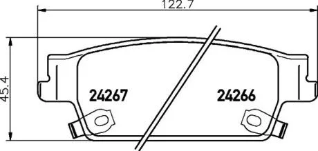 HELLA Cadillac гальмівні колодки SRX 04- PAGID 8DB 355 012231
