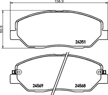 Комплект гальмівних накладок, дискове гальмо PAGID 8DB 355 012371 (фото 1)