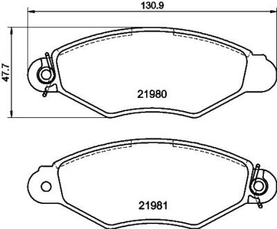 Комплект гальмівних накладок, дискове гальмо HELLA PAGID 8DB 355 012-711