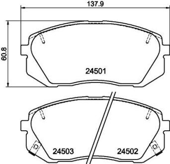 К-кт перед. гальм. колодок Kia Sportage 2.0CRDi 08-/Hyundai IX35/IX40 11- HELLA PAGID 8DB 355 012-961