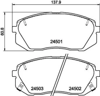 К-кт перед. гальм. колодок Kia Sportage 2.0CRDi 08-/Hyundai IX35/IX40 11- PAGID 8DB 355 012961