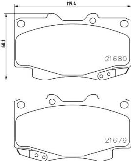 Комплект гальмівних накладок, дискове гальмо HELLA PAGID 8DB 355 013-481