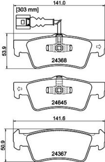 Комплект гальмівних накладок, дискове гальмо HELLA PAGID 8DB 355 013-841