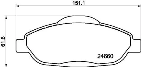 HELLA PEUGEOT гальмівні колодки передн.308,3008 07- PAGID 8DB 355 013911