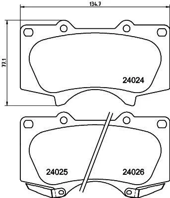 Комплект гальмівних накладок, дискове гальмо PAGID 8DB 355 014121 (фото 1)