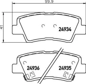Гальмівні колодки дискові зад. Hyundai Grandeur, Sonata V, Tucson Kia Opirus, Soul Ssangyong Korando 1.6-3.3 05- PAGID 8DB 355 014571