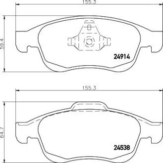 Комплект гальмівних накладок, дискове гальмо PAGID 8DB 355 014791