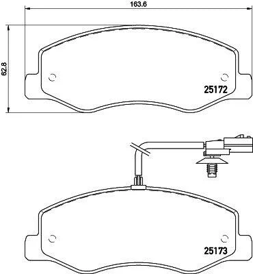 Комплект гальмівних накладок, дискове гальмо PAGID 8DB 355 015311 (фото 1)