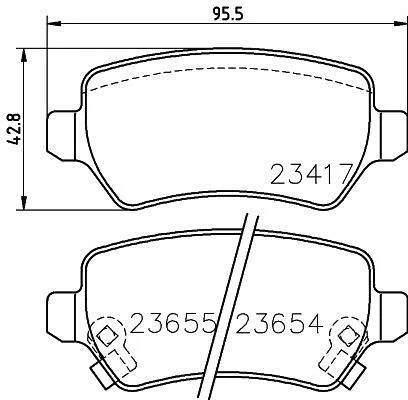 Гальмівнi колодки дисковi зад. Opel Astra G 98-, Meriva 03- PAGID 8DB 355 018781 (фото 1)