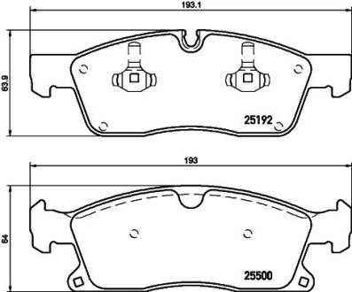 Колодки гальмівні дискові комплект; передн. HELLA PAGID 8DB355019821