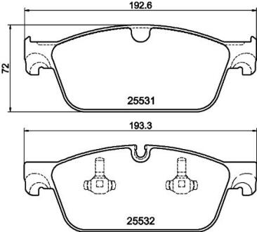 Колодки гальмівні дискові комплект; передн. HELLA PAGID 8DB355020141