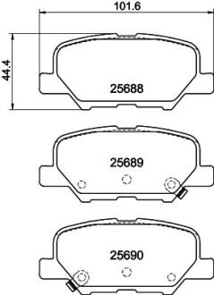 Колодки гальмівні дискові комплект; задн. HELLA PAGID 8DB355020291