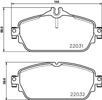 Комплект гальмівних накладок, дискове гальмо HELLA PAGID 8DB 355 021-551