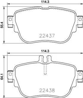 Колодки гальмівні дискові комплект; задн. / MB E-class W213 2016> PAGID 8DB355025781