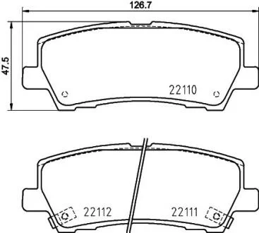 HELLA FORD USA гальмівні колодки задні MUSTANG 14- PAGID 8DB 355 036441
