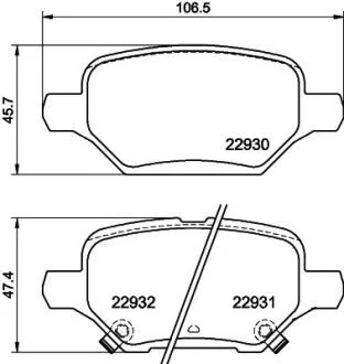 HELLA OPEL гальмівні колодки задні MOKKA / MOKKA X 1.4 12- PAGID 8DB 355 040181