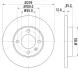 HELLA PRO VW гальмівний диск передн. Audi 80, Golf I,II,III,Passat,Vento PAGID 8DD 355 100131 (фото 4)