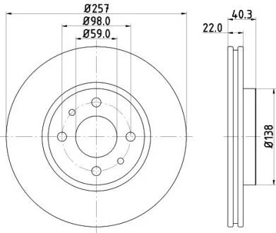 HELLA PRO FIAT гальмівний диск передн. Doblo 1.6, Stilo CITROEN Nemo PAGID 8DD 355 103971