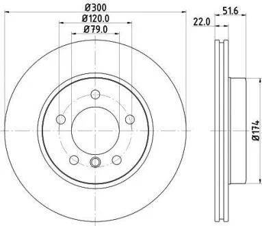 HELLA PRO BMW диск гальмівний перед. E36/46 PAGID 8DD 355 106551