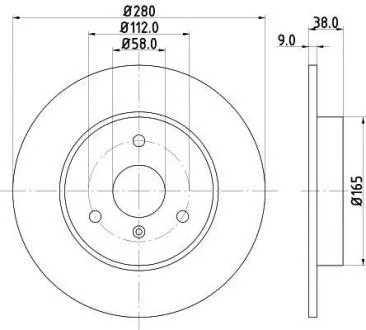 HELLA PRO DB Гальмівний диск передн Smart Fortwo -07, City-Coupe -04, Roadster -05 PAGID 8DD 355 106601