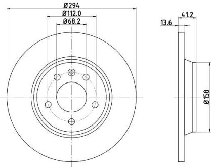 HELLA PRO VW диск гальмівний задн. T4, Sharan 00- SEAT FORD (294*13,5) PAGID 8DD 355 106-661