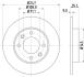 HELLA CITROEN гальмівний диск задній Berlingo, C2, C3, C4 HELLA PAGID 8DD 355 108-391 (фото 4)