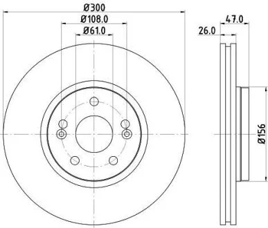 HELLA PRO RENAULT Гальмівний диск передн. Laguna 01- (300*26) PAGID 8DD 355 109301