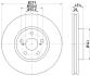 HELLA PRO TOYOTA гальмівний диск передн. AVENSIS 1.6, 1.8, 2.0 03- HELLA PAGID 8DD 355 111-631 (фото 4)