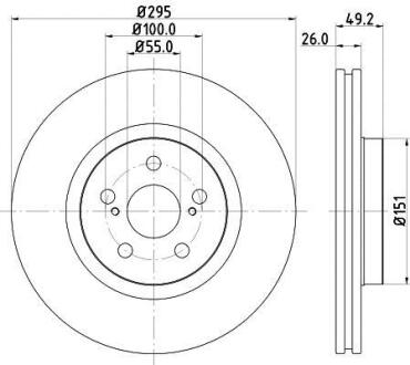 HELLA PRO TOYOTA гальмівний диск передн. Avensis 2.0d/2.4i 03- HELLA PAGID 8DD 355 111-651
