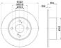 HELLA TOYOTA гальмівний диск задн. COROLLA 1.4, 1.6, 1.9 99- HELLA PAGID 8DD 355 111-711 (фото 4)