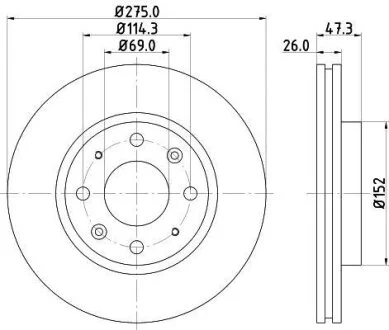 HELLA KIA диск гальмівний передн. Cerato 04- PAGID 8DD 355 111781
