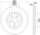 HELLA PRO FORD гальмівний диск передн. C-MAX, C-MAX II, VOLVO HELLA PAGID 8DD 355 112-191 (фото 4)