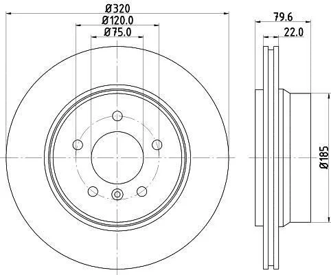 HELLA PRO BMW диск гальмівний задн. X3 E83 04- PAGID 8DD 355 112251 (фото 1)