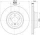 HELLA PRO BMW диск гальмівний передн. 3 E90, X1 E84 04- HELLA PAGID 8DD 355 113-531 (фото 4)
