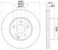HELLA PRO DB гальмівний диск пер. C204 E212 HELLA PAGID 8DD 355 114-201 (фото 4)